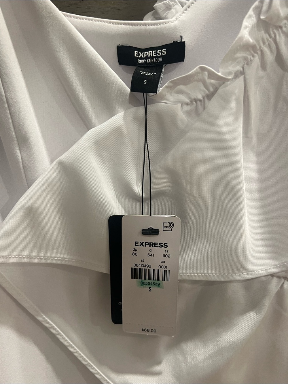 Express White  Ruffle Bodysuit - Picture 2 of 3